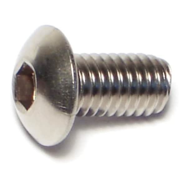 Midwest Fastener #10-32 Socket Head Cap Screw, Button, Plain 18-8 Stainless Steel, 3/8 in Length, 20 PK 72055 - main